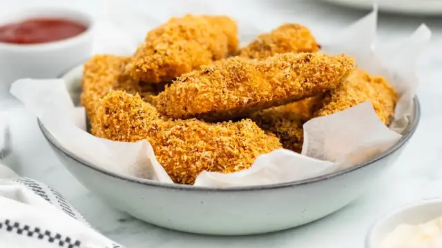 'Video thumbnail for Breaded And Baked Chicken Tenders Recipe'