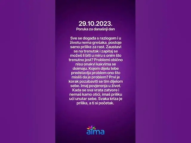 'Video thumbnail for ATMA Poruka za današnji dan 29.10.2023. #inspiracija #porukadana #mudrost  #motivacija'