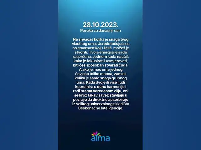 'Video thumbnail for ATMA Poruka za današnji dan 28.10.2023. #inspiracija #porukadana #mudrost #motivacija'