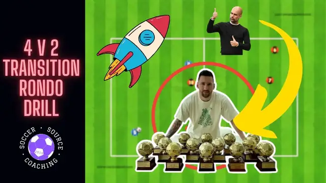 'Video thumbnail for 4v2 Transition Rondo | U11, U12, U13 | Soccer/ Football Drills'