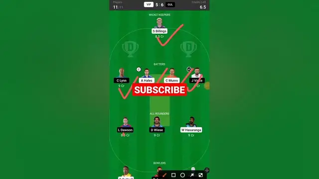 'Video thumbnail for VIP VS GUL DREAM11 GL TEAM WIN BIG #dream11'