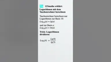 'Video thumbnail for Logarithmus mit Taschenrechner berechnen'