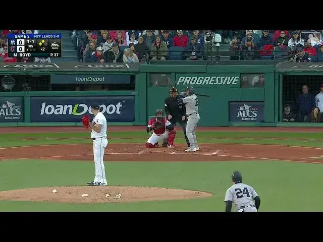 'Video thumbnail for Jose Trevino CRANKS a RBI Single! | 2024 ALCS Game 3 | 10/17/2024'