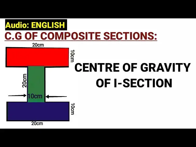 'Video thumbnail for How to find centroid of I section | Centre of gravity of I section | Centroid of composite shapes'