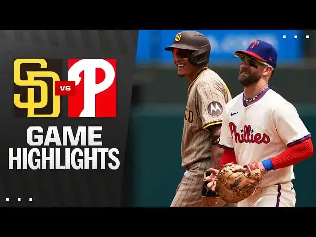 'Video thumbnail for San Diego Padres at Philadelphia Phillies Game 1 Full-Game Highlights! | 07/02/2025'
