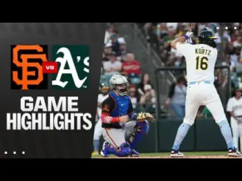 'Video thumbnail for San Francisco Giants at Athletics Full-Game Highlights! | 07/04/2025'