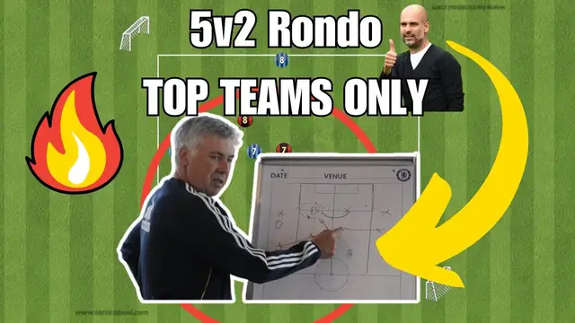 'Video thumbnail for 5v2 Rondo Passing Soccer/ Football Drill ⚽️ | U14, U15, U16'