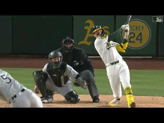 'Video thumbnail for Jacob Wilson SLUGS a Solo Home Run! | 3rd HR of 2025 | Athletics | 04/25/2025'
