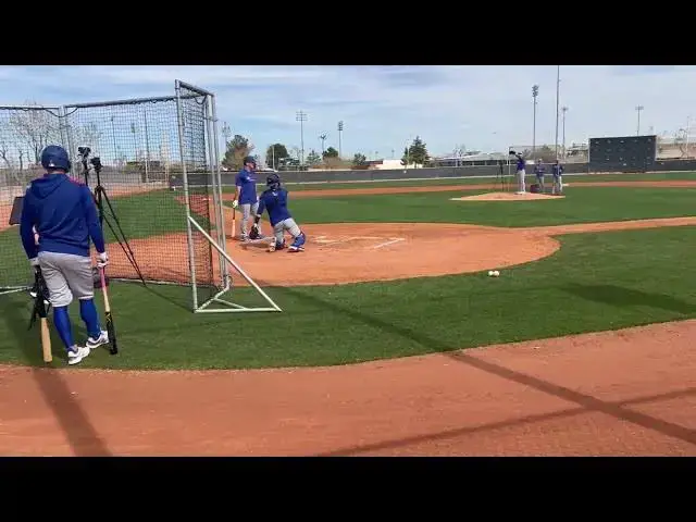 'Video thumbnail for Tyler Mahle vs. Wyatt Langford Live Batting Practice with Texas Rangers! (2025 MLB Spring Training)'
