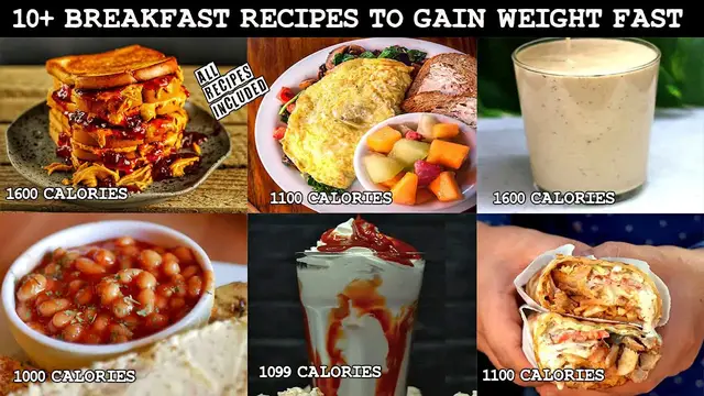 'Video thumbnail for 10 Breakfast recipes to GAIN WEIGHT FAST | How to gain weight fast with food 4 SKINNY GIRLS AND GUYS'