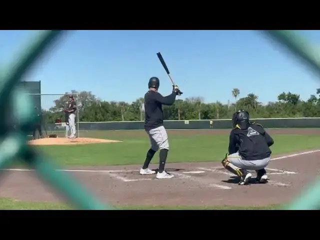 'Video thumbnail for Braxton Ashcraft vs. Tommy Pham Live Batting Practice with Pirates! (2025 MLB Spring Training)'