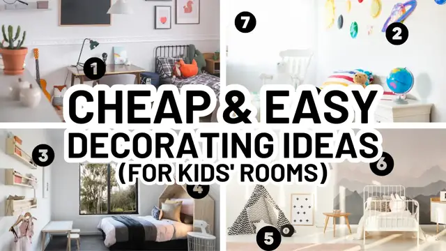 'Video thumbnail for CHEAP & EASY Decorating Ideas for KIDS ROOMS (Inexpensive Kids Bedroom Decor)'