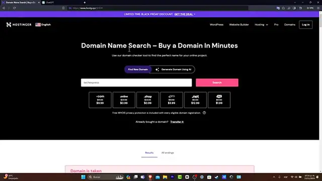 'Video thumbnail for How to Buy a Domain on Hostinger (2024) Step by Step Guide'