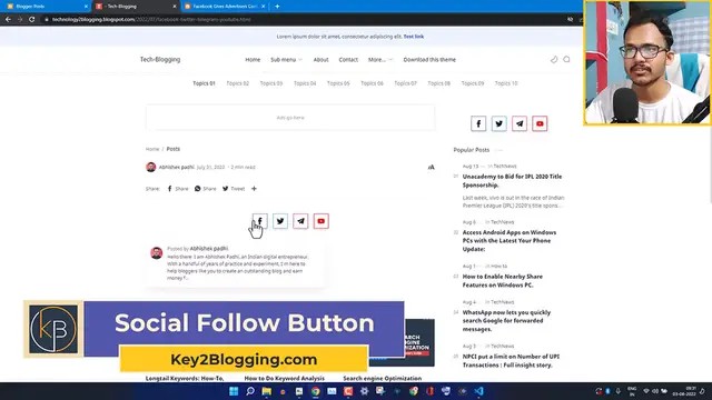 'Video thumbnail for How to Add social follow buttons In  Blogger (Using HTML & CSS only)'