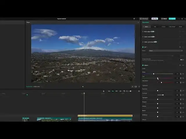 'Video thumbnail for Capcut color grading in the basic panel'