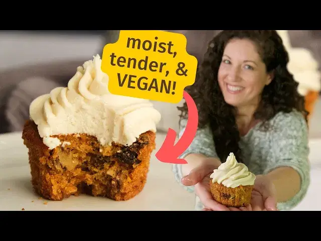 'Video thumbnail for Vegan Carrot Cake Cupcakes'