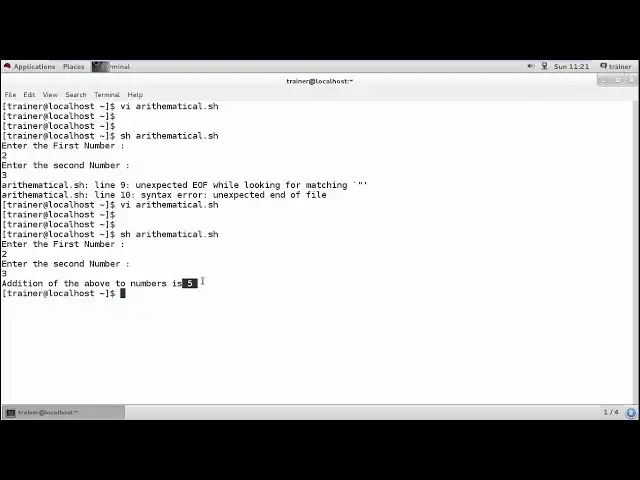 'Video thumbnail for Linux - Arithmetic operators'