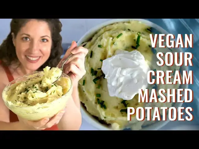 'Video thumbnail for Vegan Sour Cream Mashed Potatoes with Almond Milk for Thanksgiving'