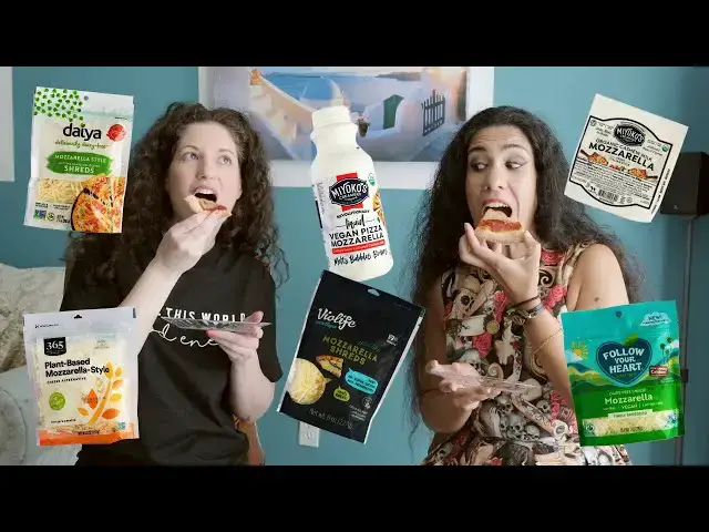 'Video thumbnail for The Best Vegan Mozzarella Cheese for Pizza... 6 Brand Taste Test #vegan #tastetest'