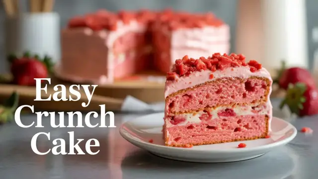 'Video thumbnail for Strawberry Crunch Cake'