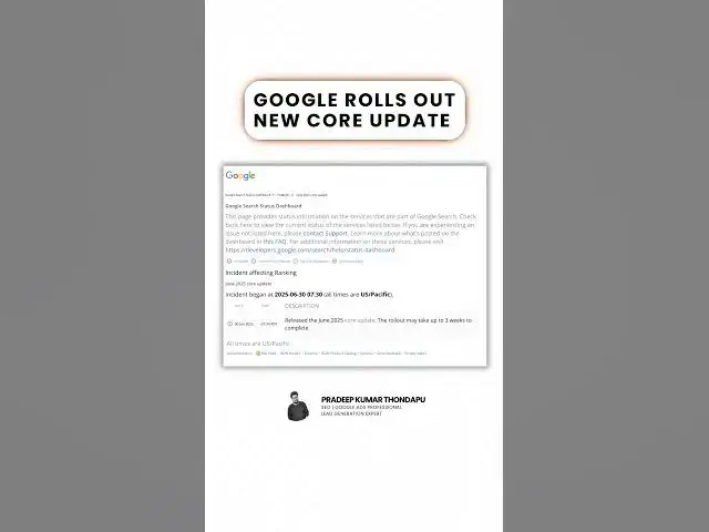 'Video thumbnail for Google Rolls Out New Core Update June 2025'
