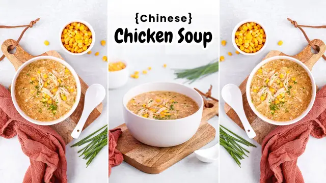 'Video thumbnail for Chinese Chicken & Sweetcorn Soup 🍲🐔🌽'