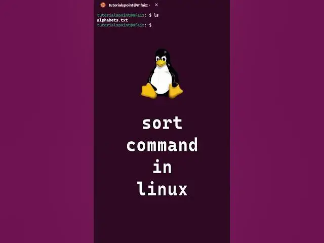 'Video thumbnail for 8/10 Basic Linux Commands | sort command in linux #shorts #linux #linuxcommands'