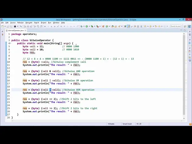 'Video thumbnail for Java Essentials - Bitwise operators in java'