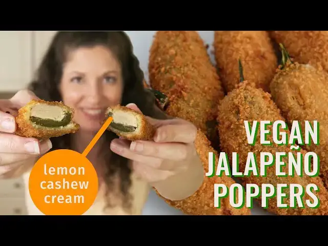 'Video thumbnail for Vegan Jalapeño Poppers Recipe with Lemon Cashew Cream'