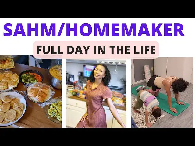 'Video thumbnail for Homemaker & SAHM Day in The Life: Meal Prep, Workout, Sensory Box, Laundry, Heart to Heart'