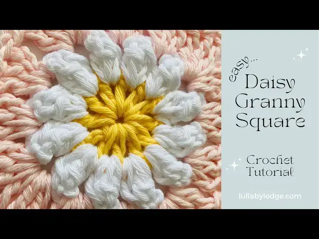'Video thumbnail for Beautiful Daisy Granny Square Crochet Tutorial. What Would You Make With This Square?'