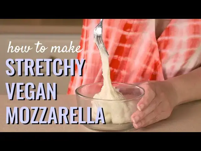 'Video thumbnail for Vegan Mozzarella Cheese Recipe: Stretches, Melts, Slices, and Grates!'