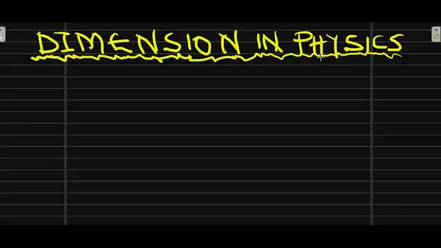 'Video thumbnail for Dimension in Physics'