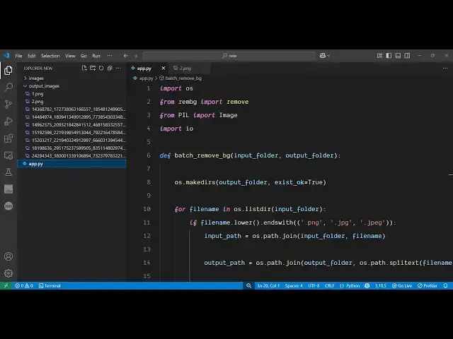 'Video thumbnail for Python 3 rembg Bulk Processing Script to Remove Background of All Images in a Directory in Terminal'