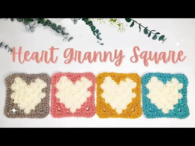 'Video thumbnail for Learn How to Crochet a Heart Granny Square in Just 10 Minutes'