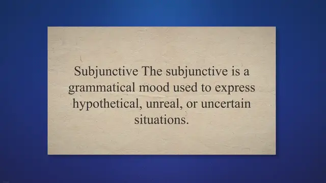 'Video thumbnail for Subjunctive'