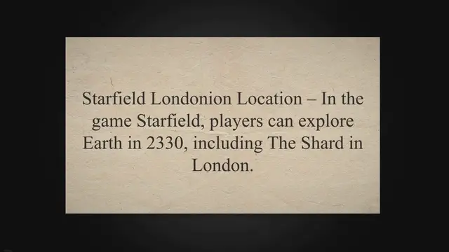 'Video thumbnail for Starfield Londonion Location: Path To London In Starfield'