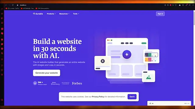 'Video thumbnail for Durable Ai Website Builder Tutorial 2024 (Tutorial For Beginners)'