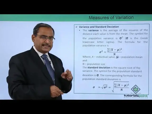'Video thumbnail for Machine Learning - Data Description - Measures of Variation  Variance and Standard Deviation'