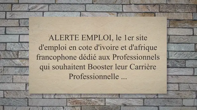 'Video thumbnail for Nos offres D'emploi et Stages en Côte D'Ivoire'