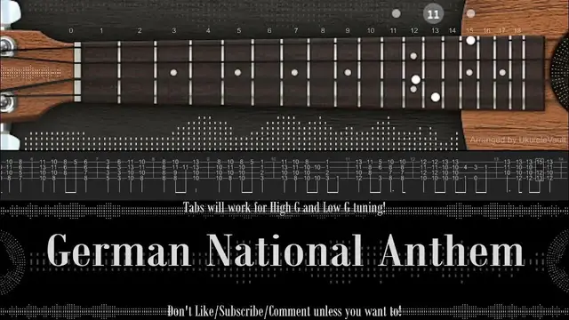 'Video thumbnail for "Deutschlandlied" Fingerstyle Ukulele Tabs | German National Anthem | Learn or Listen!'
