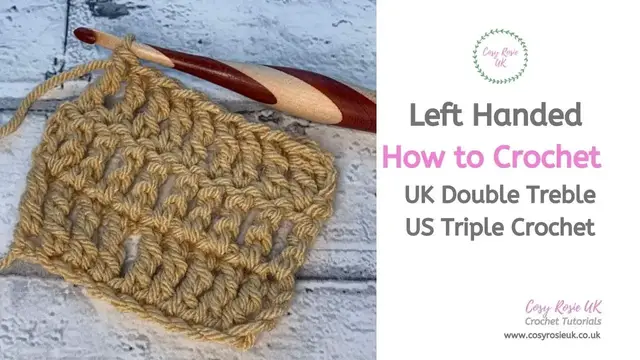 'Video thumbnail for How to Double Treble Crochet UK Left Handed'
