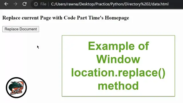 'Video thumbnail for Window location replace | Example Output'