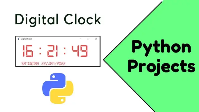 'Video thumbnail for How to build a Digital Clock in Python | Tkinter | Python Projects'