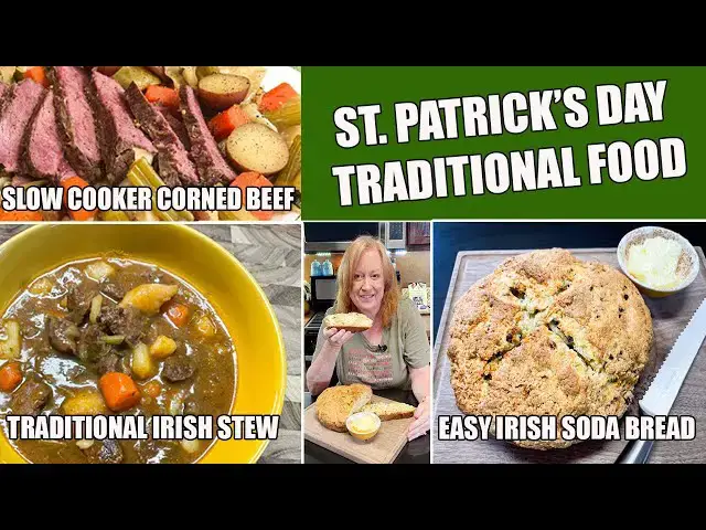 'Video thumbnail for ST  PATRICK'S DAY FOOD CORNED BEEF, IRISH STEW, IRISH SODA BREAD'