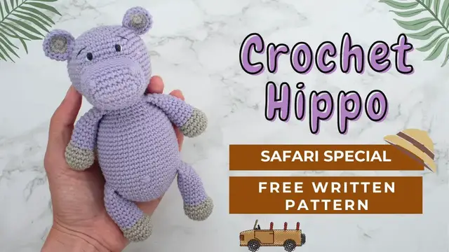 'Video thumbnail for Amigurumi Hippo | Crochet Free Pattern - Safari Animals crochet'