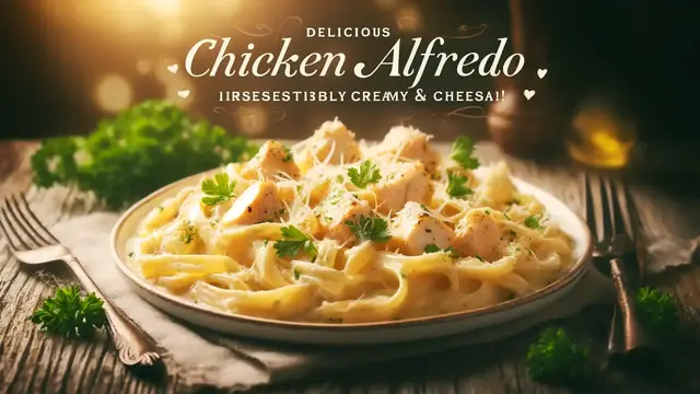'Video thumbnail for Creamy Chicken Alfredo Pasta'