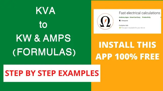 'Video thumbnail for How to Convert KVA to KW | How to Convert KVA to AMPS | Step By Step'