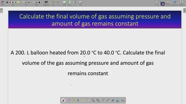 'Video thumbnail for How to calculate final volume of gas assuming pressure and amount of gas remains constant'