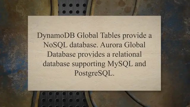 'Video thumbnail for AWS Aurora Global Database vs DynamoDB Global Tables'